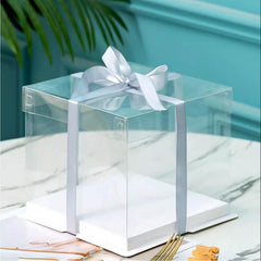 Transparent cake box