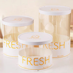 Transparent cake box packaging box square packaging box waist seal round double layer heightened