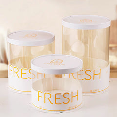 Transparent cake box packaging box square packaging box waist seal round double layer heightened