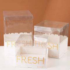 Transparent cake box packaging box square packaging box waist seal round double layer heightened